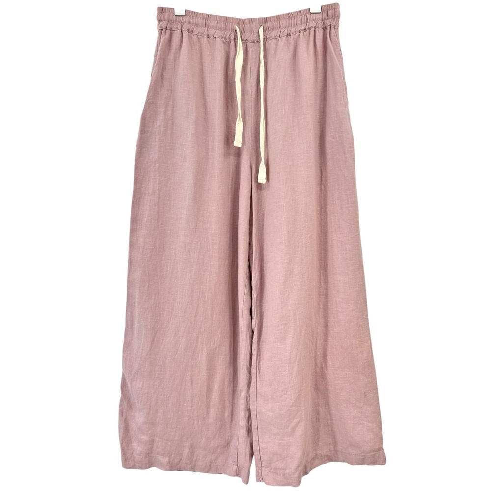 Deiji Studios Linen Ease Trouser - Lilac Purple Wide Straight Leg Easy Pants